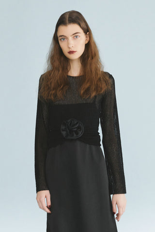 BELL SLEEVE MESH KNIT