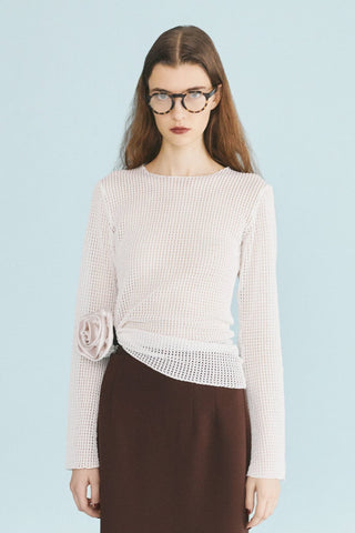 BELL SLEEVE MESH KNIT