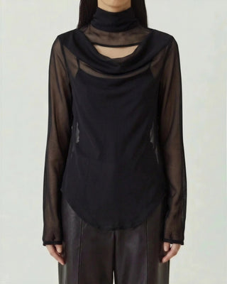 FLUID SHEER MOCKNECK TOPS
