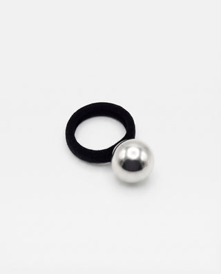SILVER SPHERE HAIR TIE