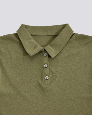 SLUB POLO COLLAR TOPS