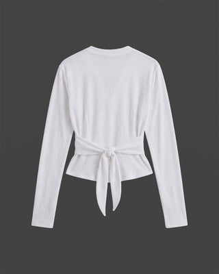 LAYERED SHEER CROSS CARDIGAN
