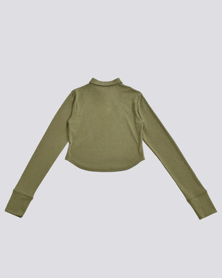 SLUB POLO COLLAR TOPS