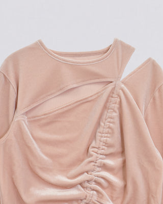 VELOR SLIT GATHER TOPS
