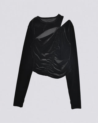 VELOR SLIT GATHER TOPS