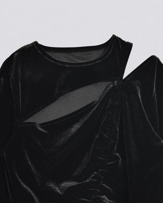 VELOR SLIT GATHER TOPS