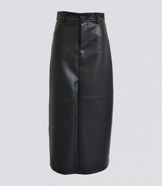 LEATHER CUT TIGHT SKIRT