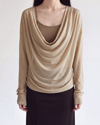 AIRY DRAPE SHEER TOPS