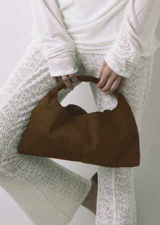 FAUX SUEDE HAND BAG