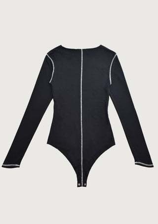 CONTRAST STITCH BODY SUIT