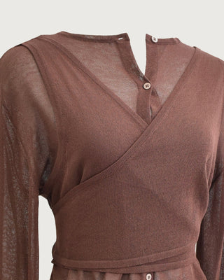 LAYERED SHEER CROSS CARDIGAN