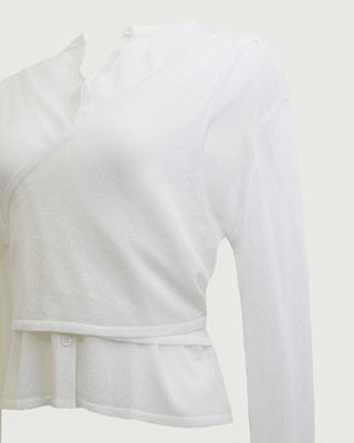 LAYERED SHEER CROSS CARDIGAN