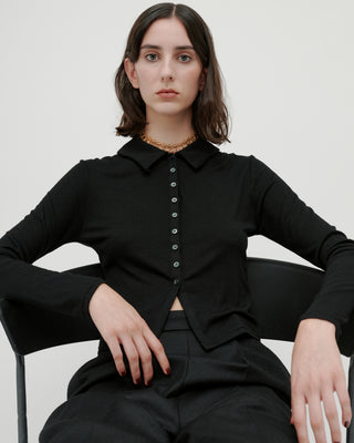 SLIM COLLAR CARDIGAN