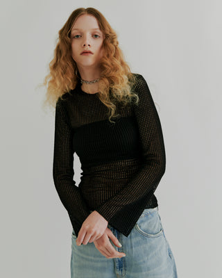 BELL SLEEVE MESH KNIT