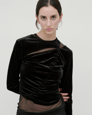 VELOR SLIT GATHER TOPS