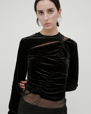 VELOR SLIT GATHER TOPS