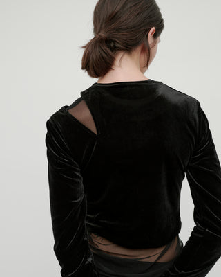 VELOR SLIT GATHER TOPS