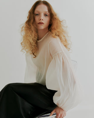 SHEER VOLUMESLEEVE BLOUSE