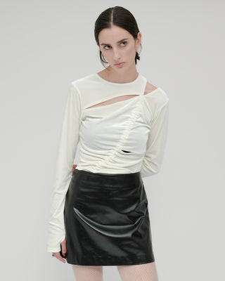 VELOR SLIT GATHER TOPS
