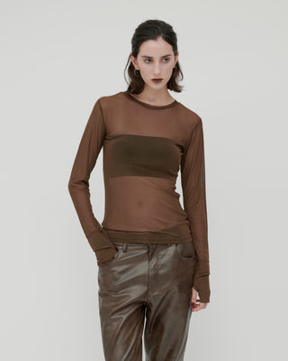 SHEER STRETCH TULLE TOPS
