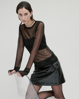 SHEER STRETCH TULLE TOPS