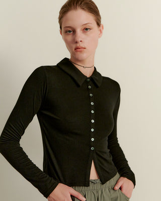 SLIM COLLAR CARDIGAN