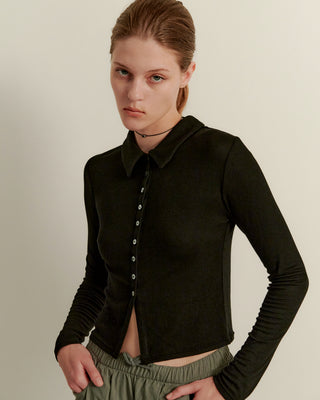 SLIM COLLAR CARDIGAN