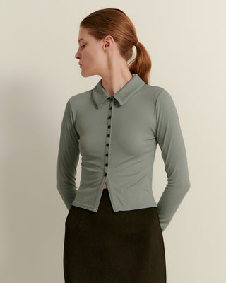 SLIM COLLAR CARDIGAN