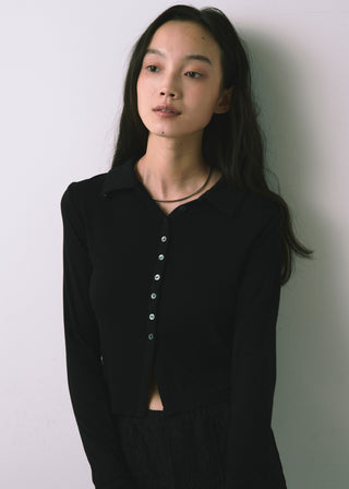 SLIM COLLAR CARDIGAN