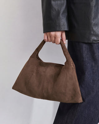 FAUX SUEDE HAND BAG