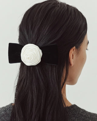 ROSE RIBBON BARRETTE