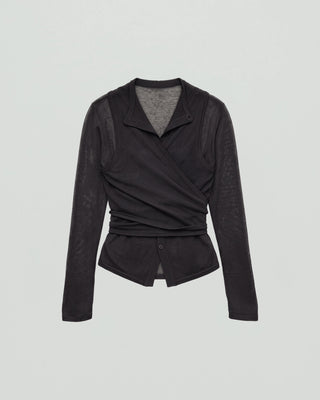 LAYERED SHEER CROSS CARDIGAN