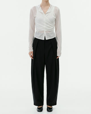 LAYERED SHEER CROSS CARDIGAN
